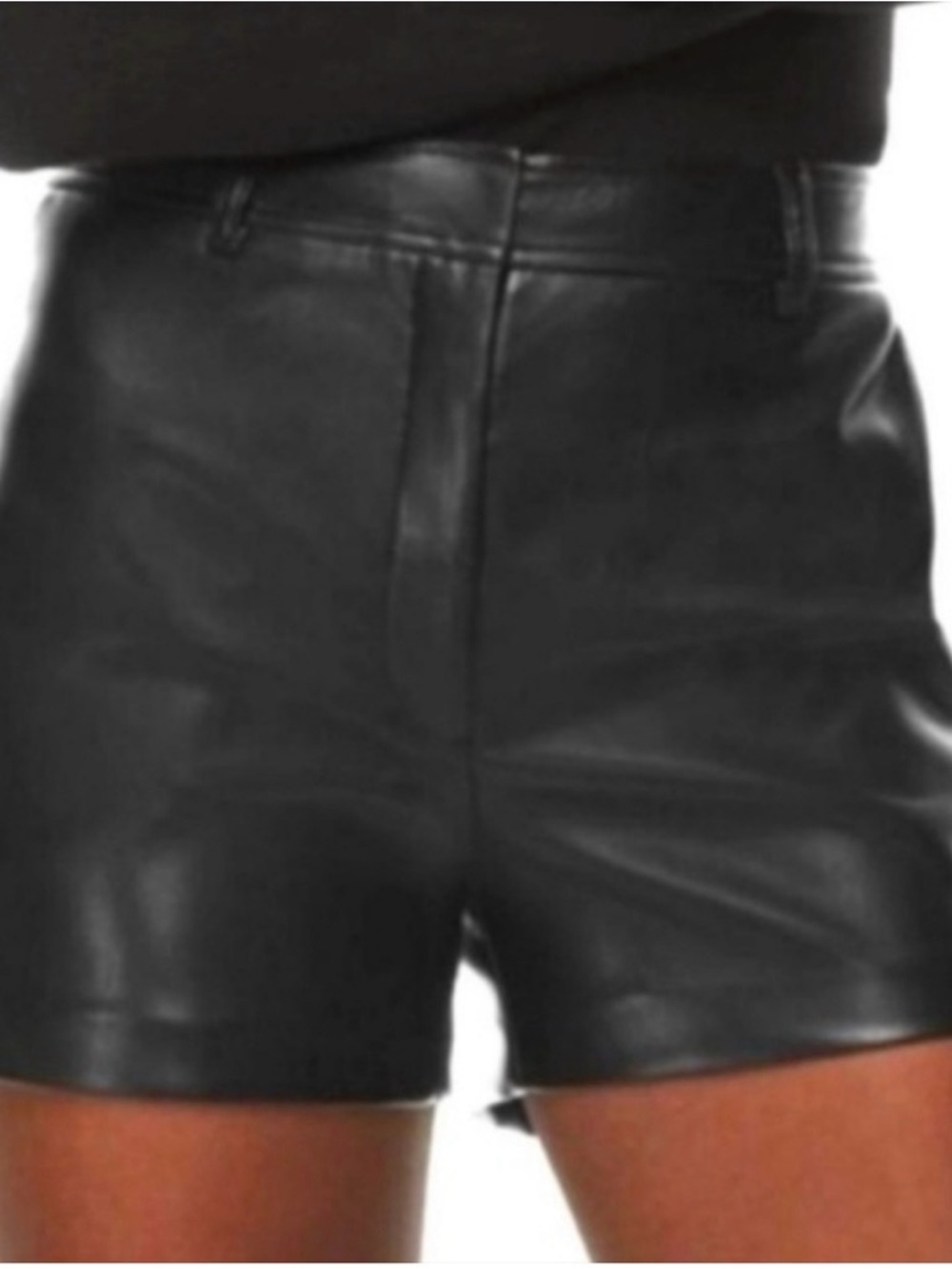 Babaton Aritzia Women’s Black Faux Leather Mid Rise Shorts Size 6 Festival Boho